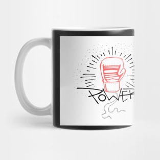 Power word and boxing glove illustration Mug